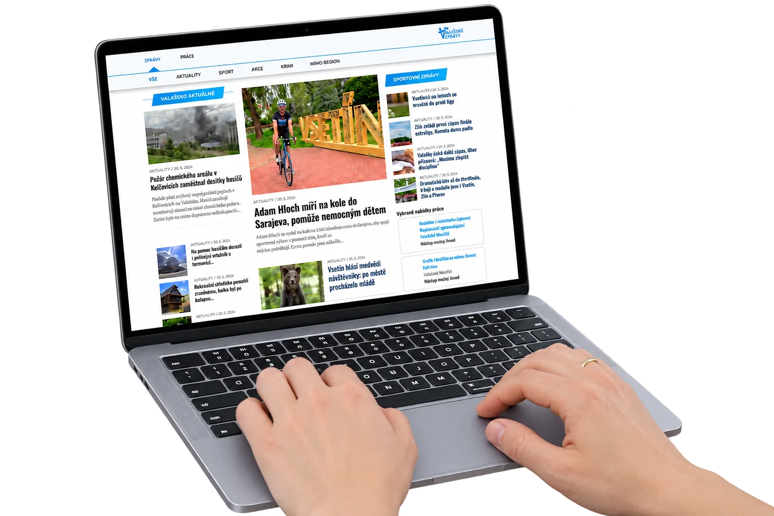 Valaššké zprávy - Web v notebooku