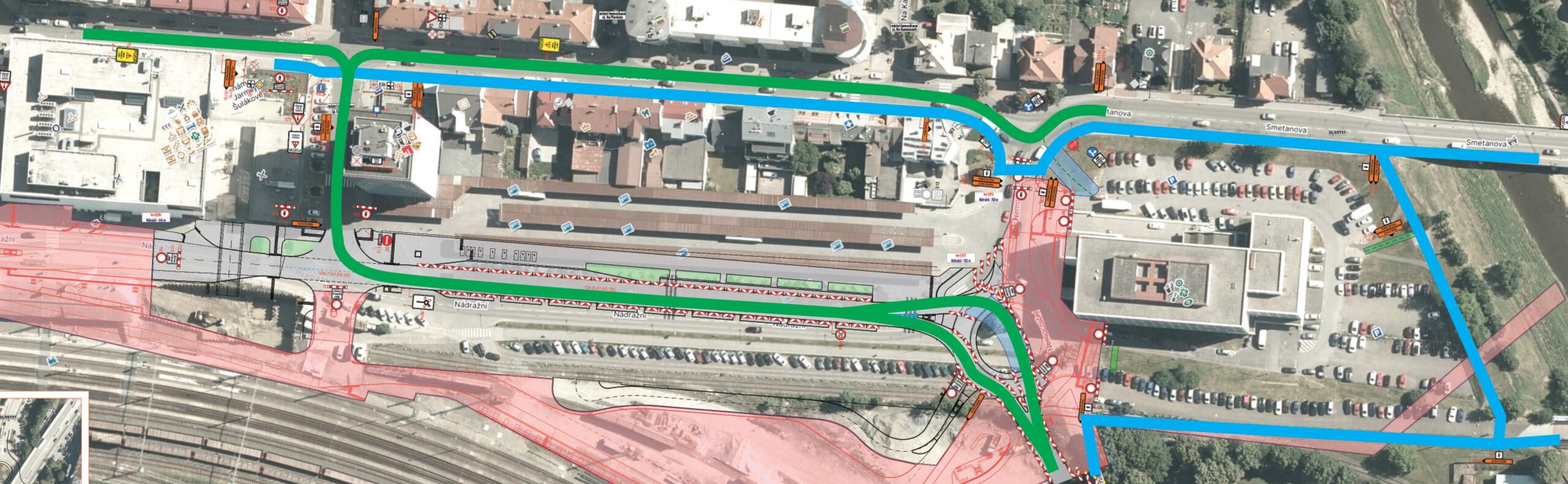 Ukázka změn na mapě.