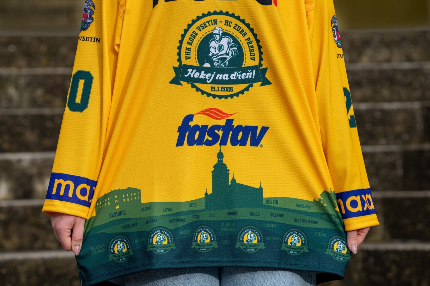 Detailní fotografie speciálních dresů Valachů pro Hokej na dřeň.