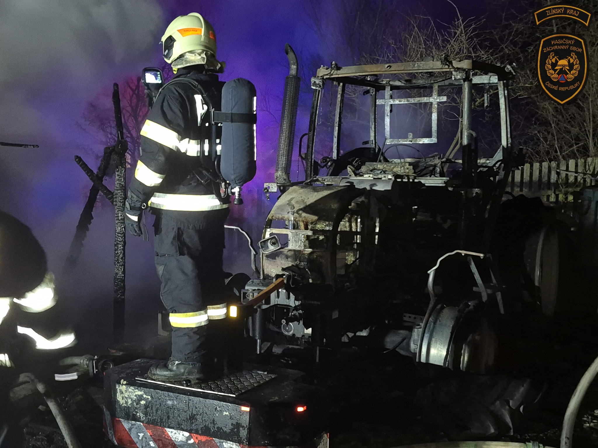 Noční požár vyčíslil konečnou škodu přes 1,5 mil. Kč. Zdroj: HZS Zlínského kraje