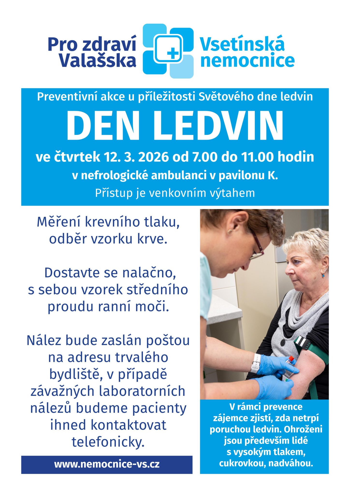 Propagační letáček ke Dni ledvin. Zdroj: Vsetínská nemocnice