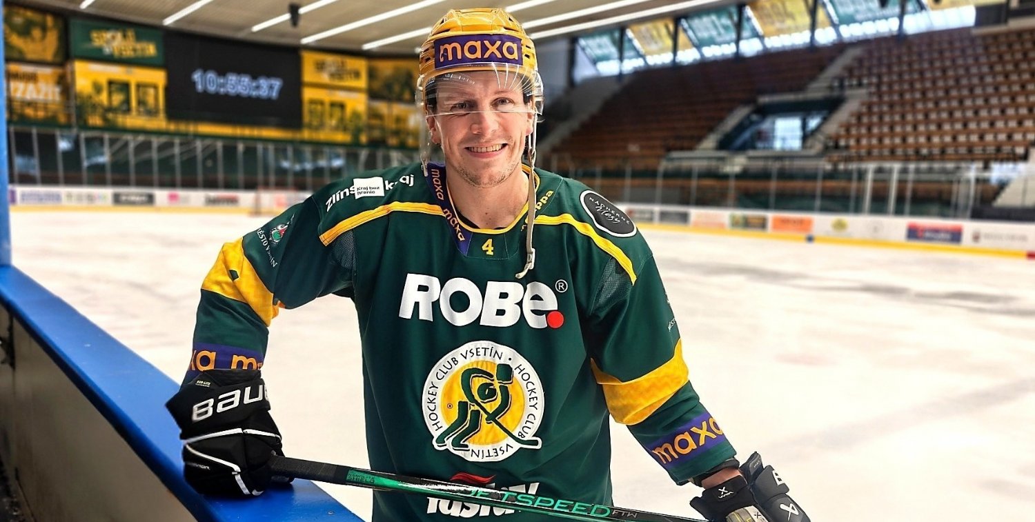 David Dvořáček v dresu Vsetína. Zdroj: VHK Vsetín