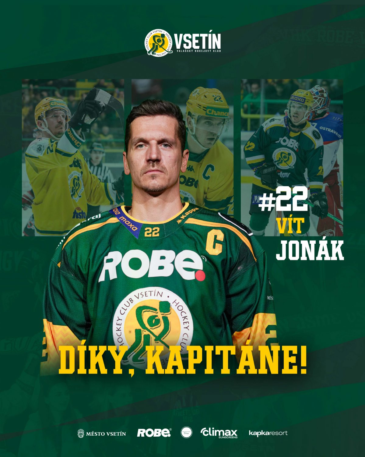 Další odchod z kabiny Vsetína - Vít Jonák. Zdroj: VHK Vsetín