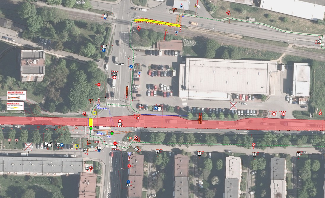 Etapa – situace v křižovatce u nemocnice