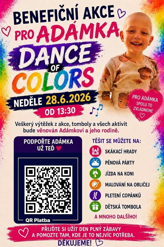 QR kód pro finanční podporu Adámka