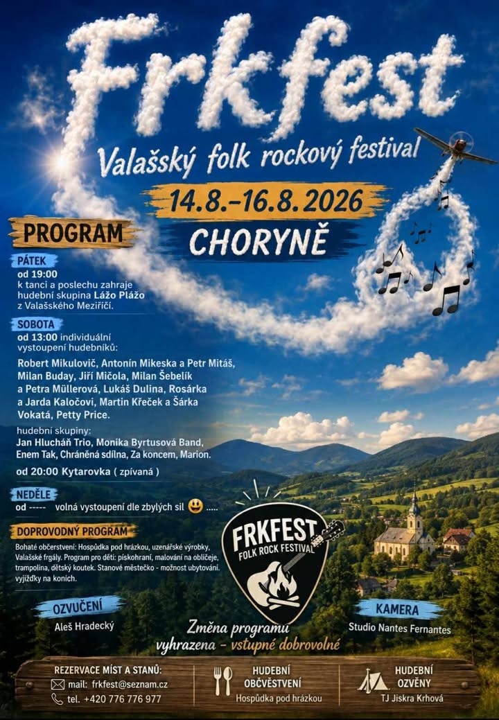Plakát - Folk rock festival v Choryni láká na hudbu, jídlo i tanec