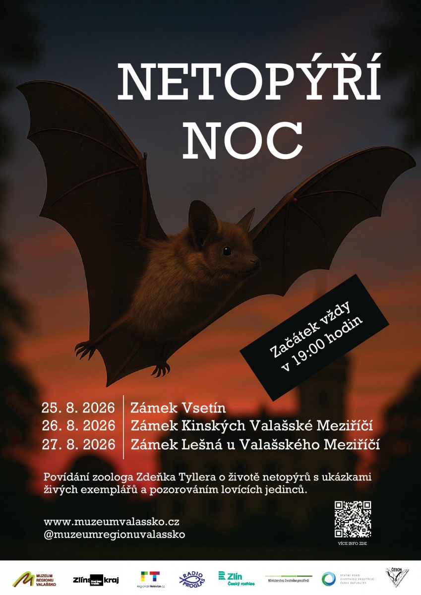 Plakát - Valašsko čekají netopýří noci, návštěvníci je uvidí živě