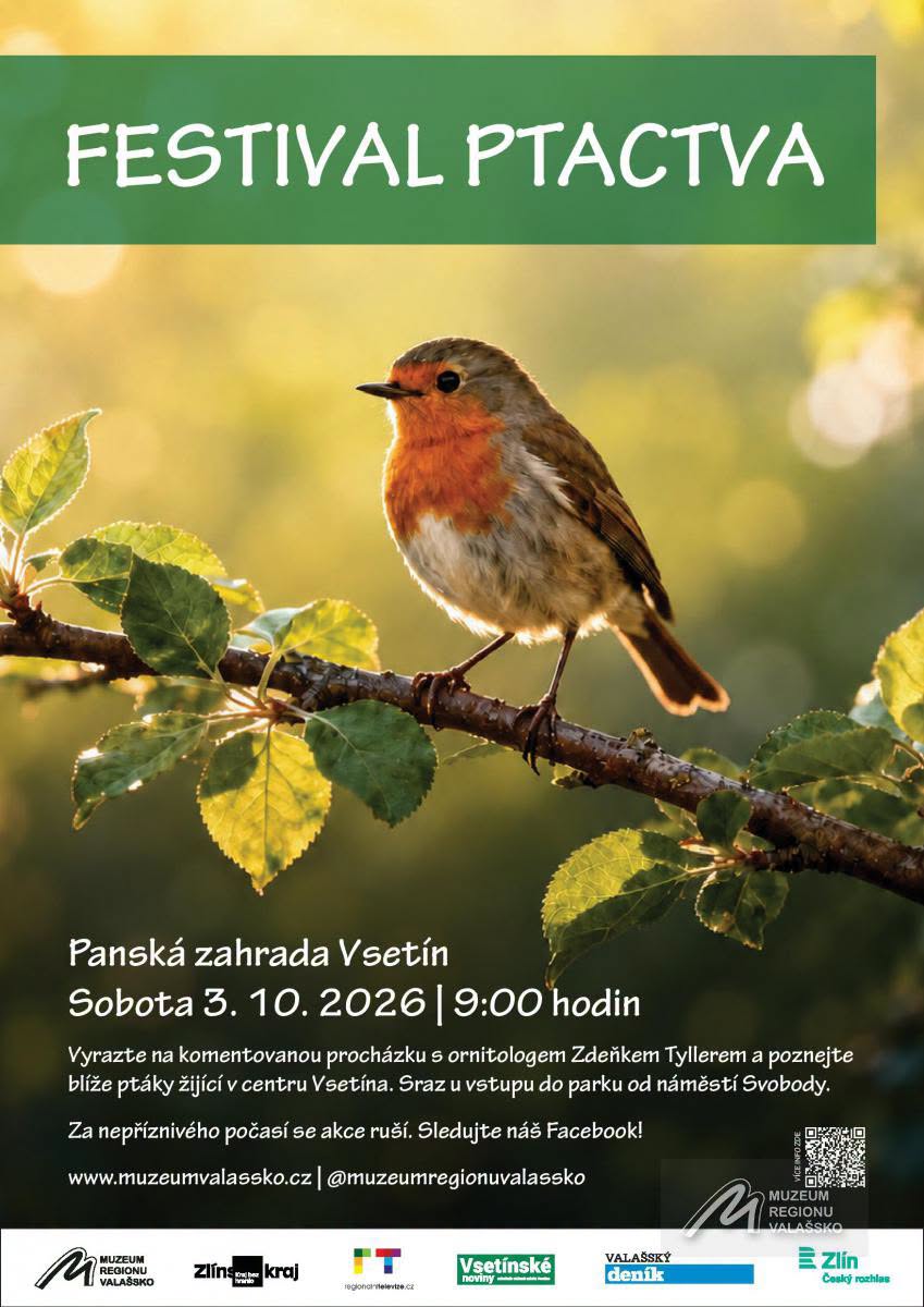 Plakát - Festival ptactva ve Vsetíně nabídne pozorování i kroužkování