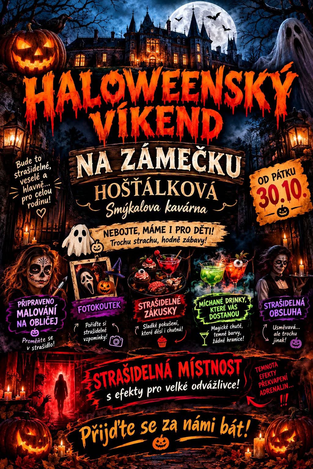 Zámeček v Hošťálkové ovládnou duchové a strašidla